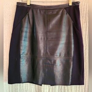 Halogen Black Lined Leather Skirt Size 8